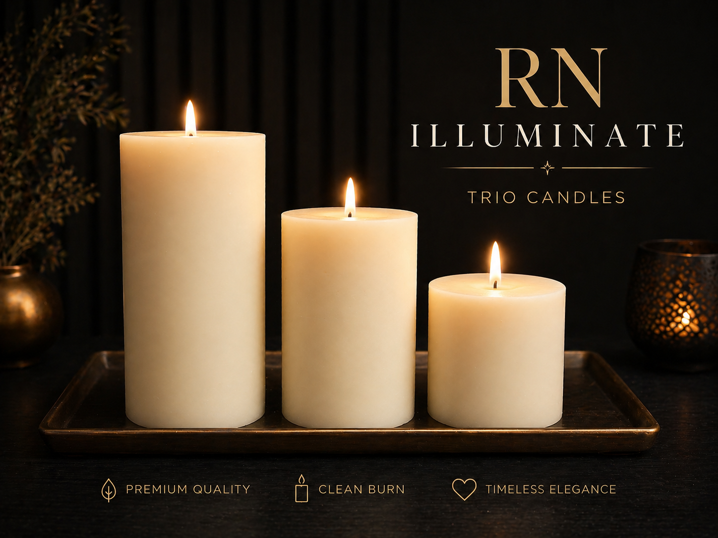 RN Illuminate Pillar Candle Trio Set