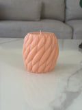 Small Twist Candle – Taupe, Blush Pink & Ivory