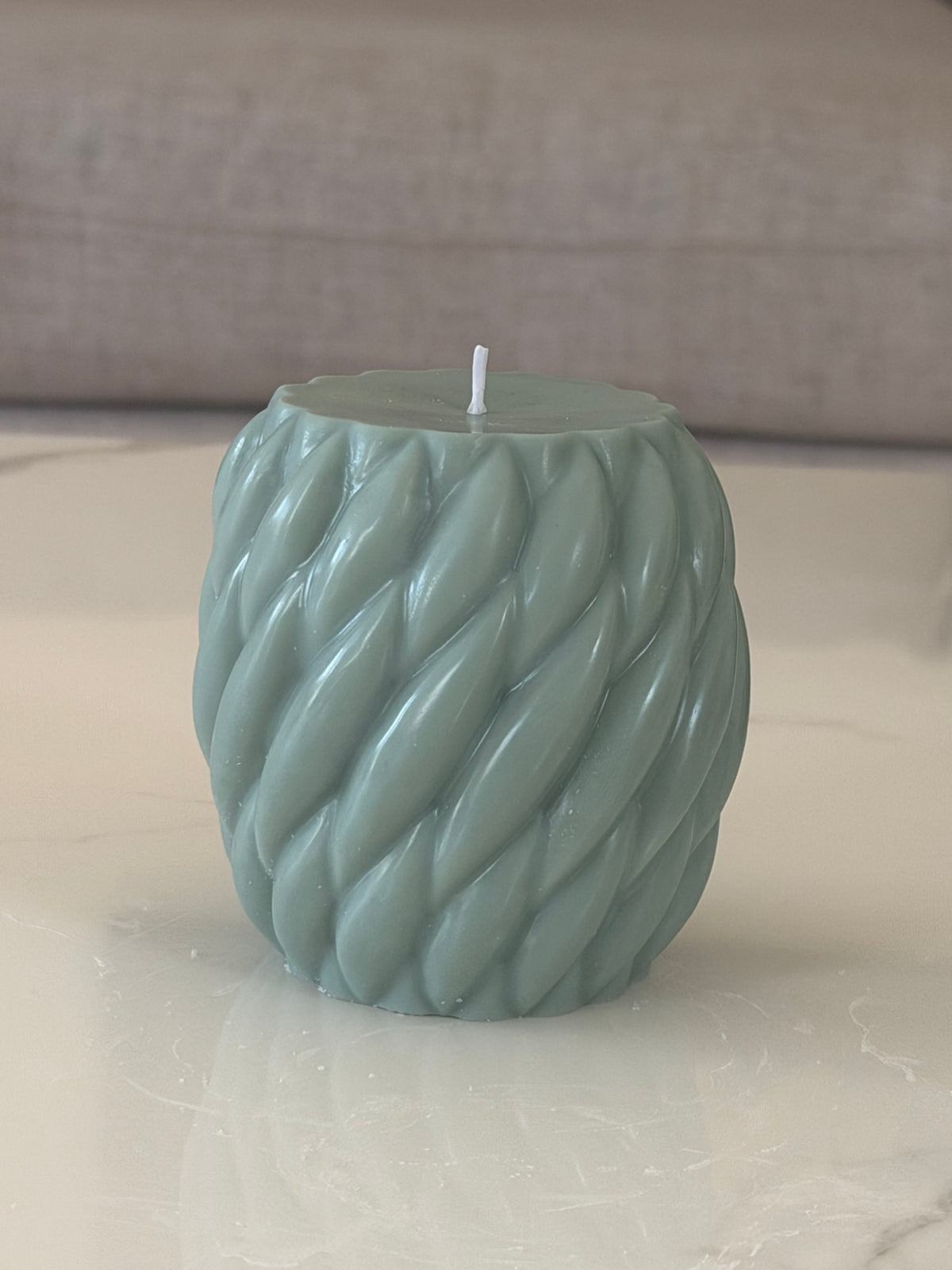 Twist Small Candle – Taupe, Blush Pink & Ivory