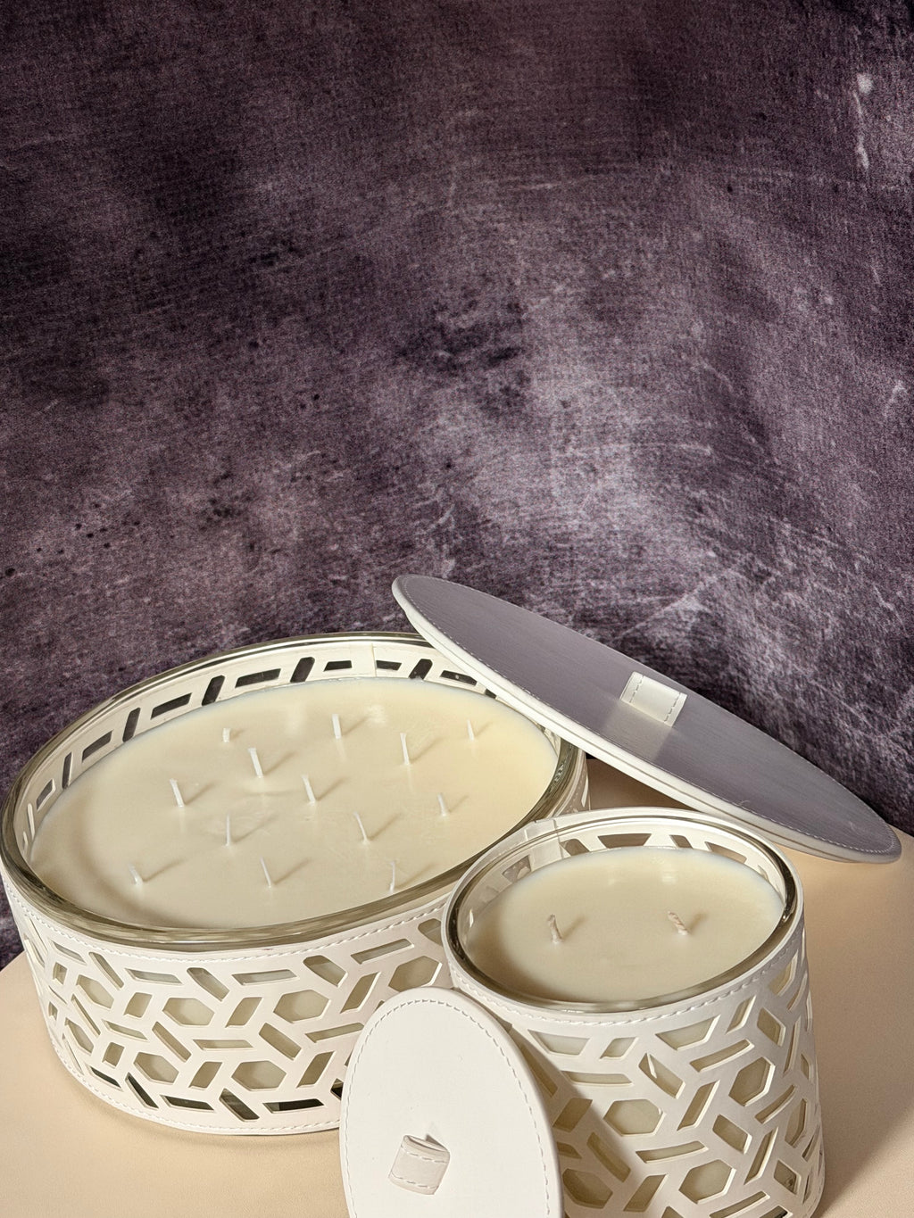 Leather Scented Candle Set
