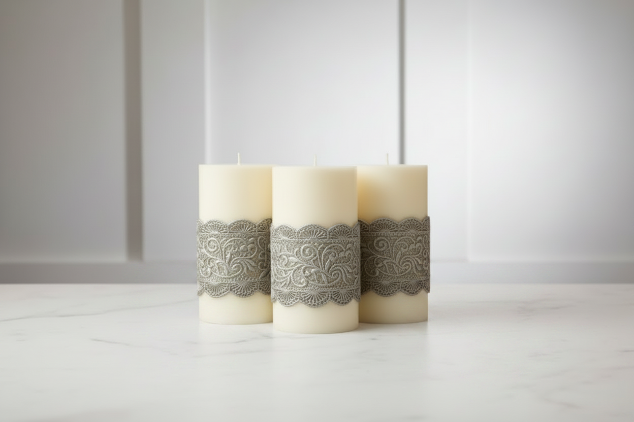 Pillar Candles - No Cube Candles - Marble Background